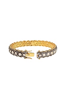 Black Rhodium & Gold Finish Diamond Bangle
