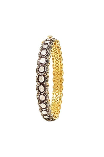 Black Rhodium & Gold Finish Diamond Bangle