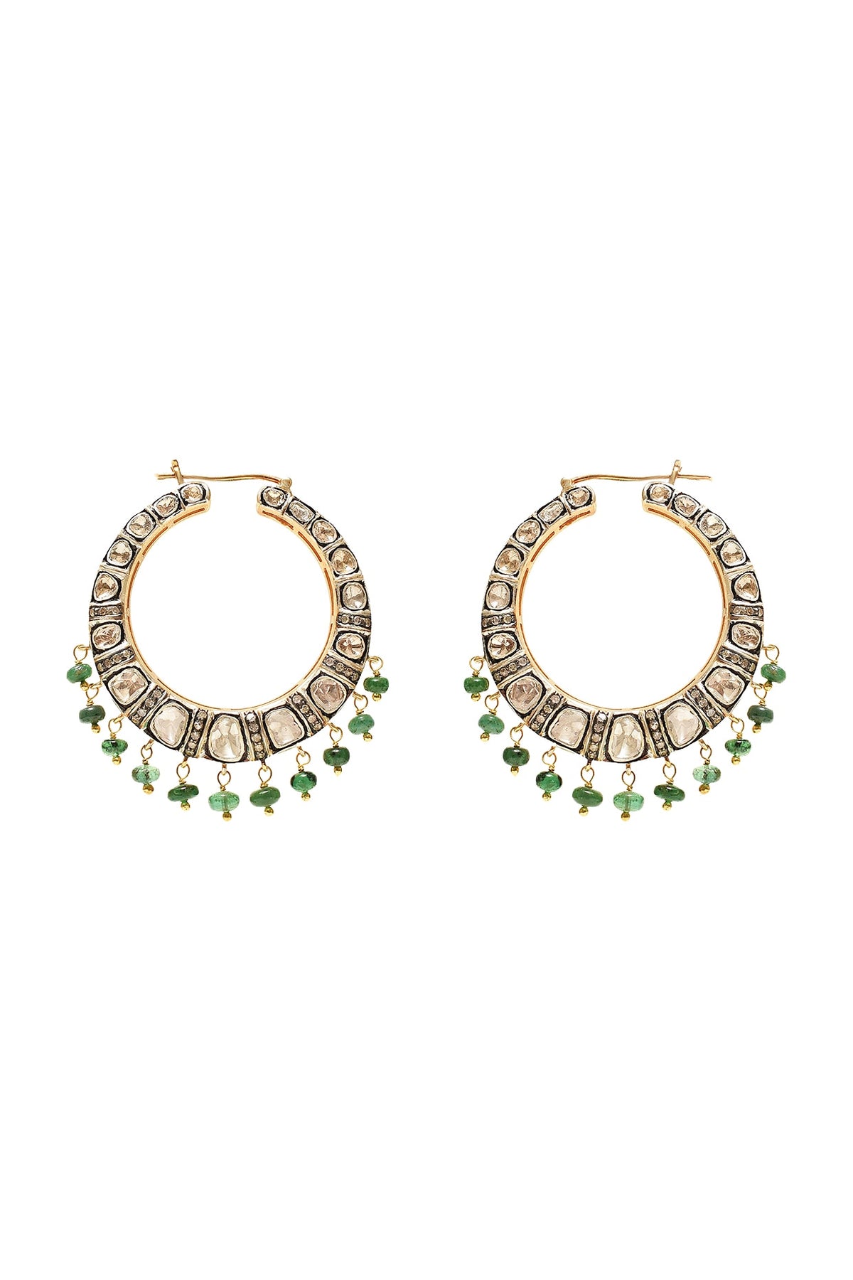 Black Rhodium & Gold Finish Diamond Earrings