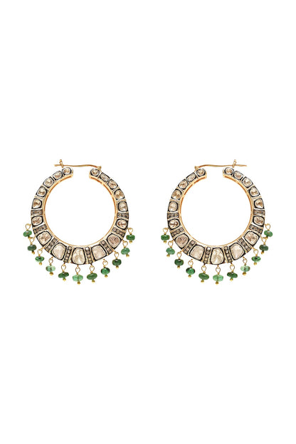 Black Rhodium & Gold Finish Diamond Earrings