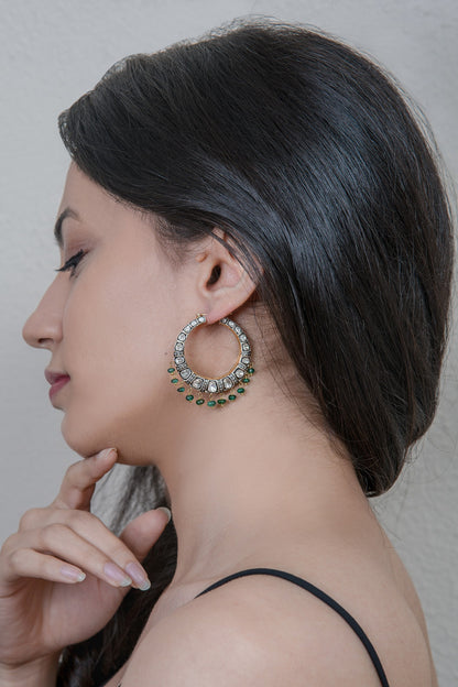 Black Rhodium & Gold Finish Diamond Earrings
