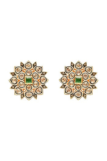 Black Rhodium & Gold Finish Earrings