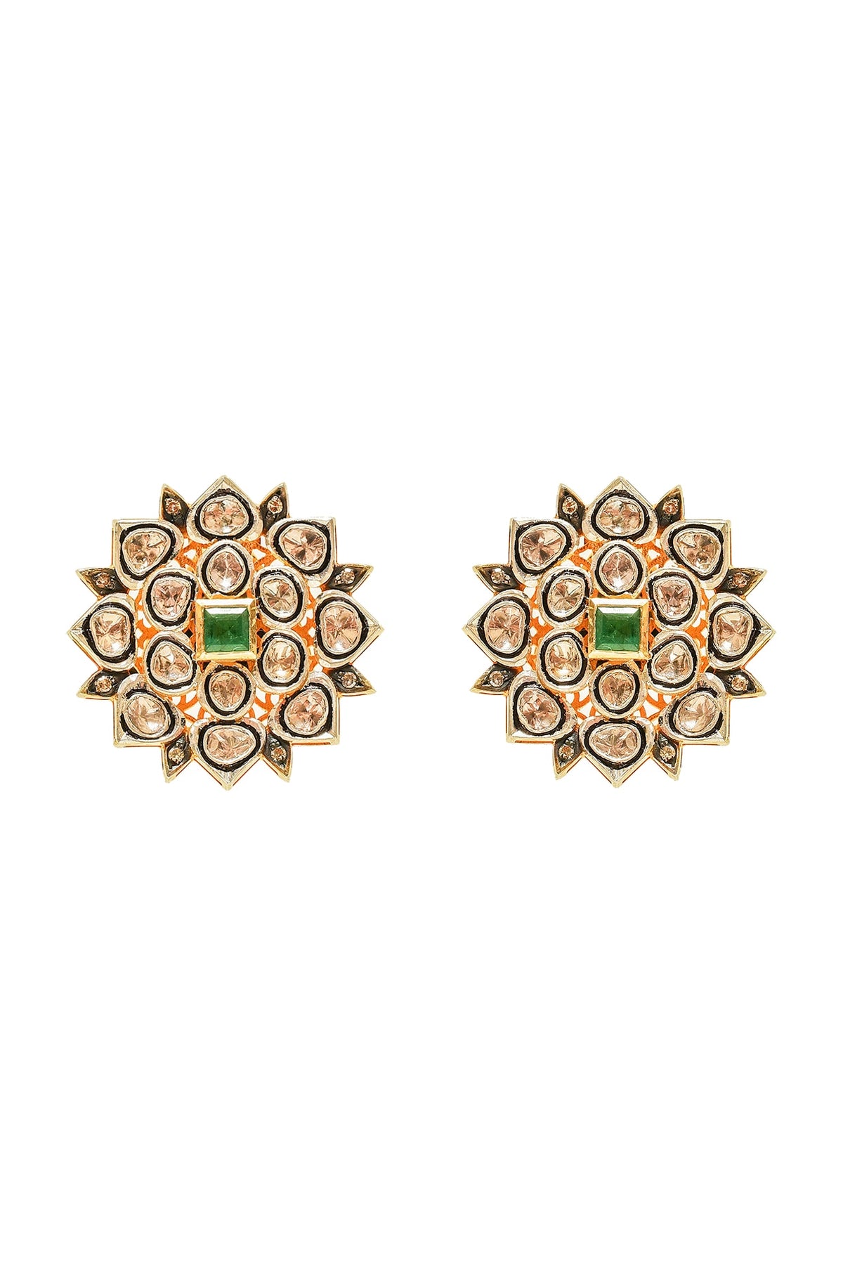 Black Rhodium & Gold Finish Earrings