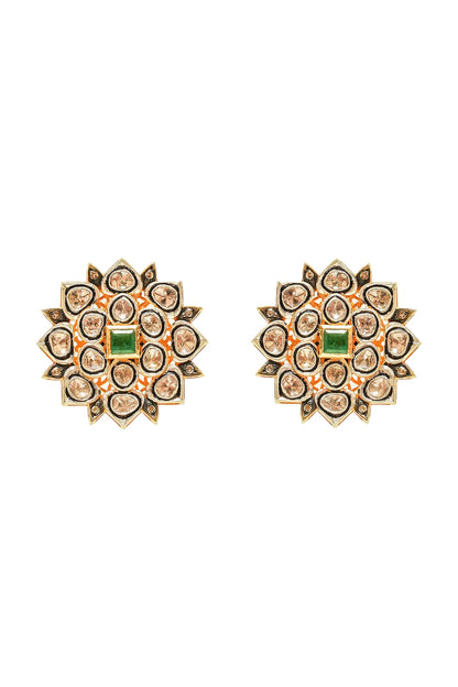 Black Rhodium & Gold Finish Earrings