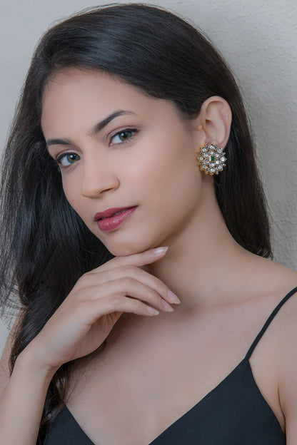 Black Rhodium & Gold Finish Earrings