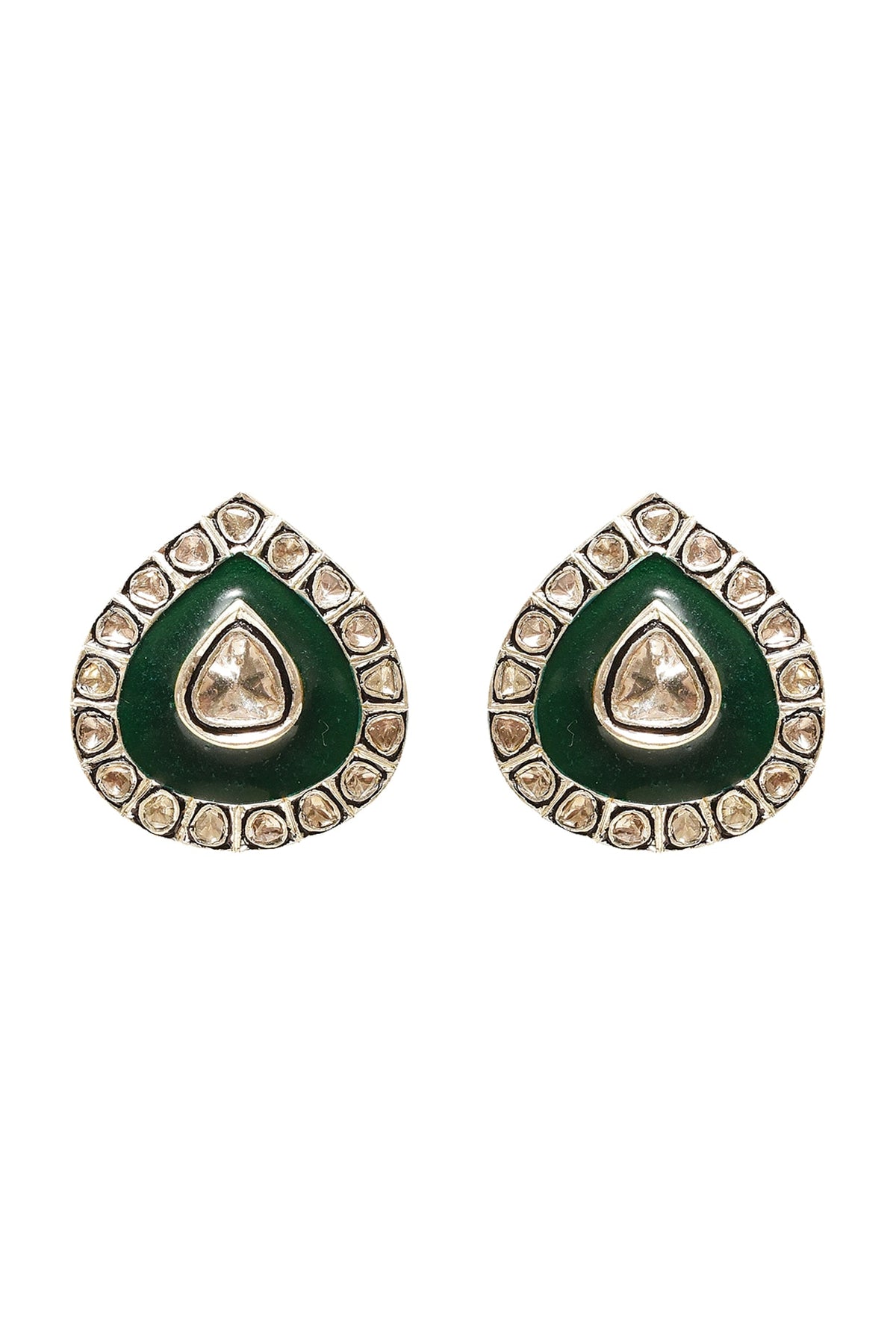 Black Rhodium & Gold Finish Pearl Earrings