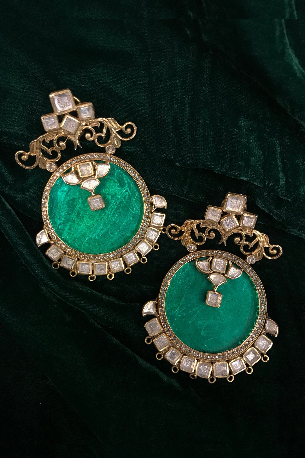 Gold Finish Freshwater Pearl & Zircon Earrings In Sterling Silver