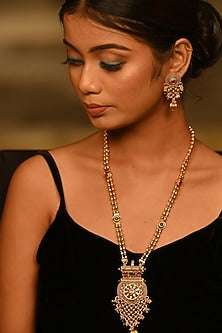 Gold Finish Long Necklace