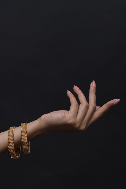 Gold Finish Bangles (Set of 2)
