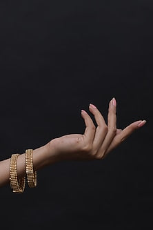 Gold Finish Bangles (Set of 2)