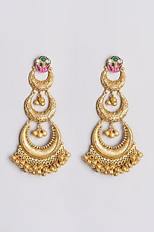 Gold Finish Handcrafted Chandbali Earrings