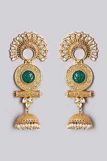 Gold Finish Handcrafted Jhumka Earrings