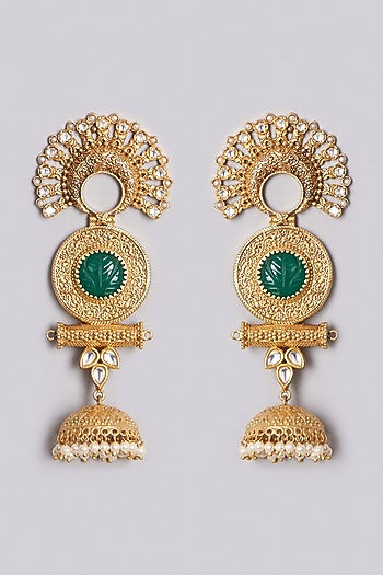 Gold Finish Handcrafted Jhumka Earrings
