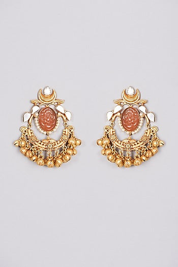 Gold Finish Handcrafted Dangler Earrings
