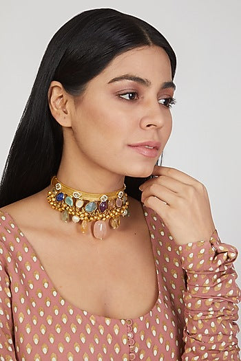 Gold Finish Handcrafted Choker Necklace