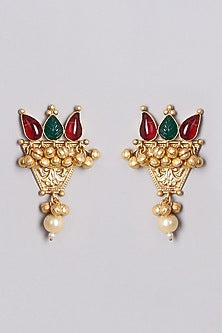 Gold Finish Handcrafted Dangler Earrings
