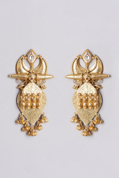 Gold Finish Handcrafted Dangler Earrings