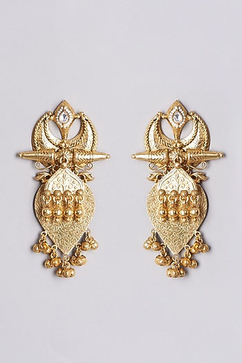 Gold Finish Handcrafted Dangler Earrings