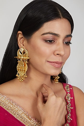 Gold Finish Handcrafted Dangler Earrings