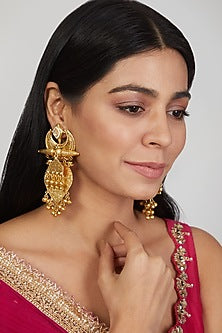 Gold Finish Handcrafted Dangler Earrings