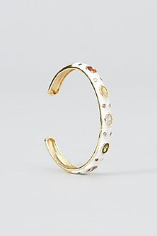 Gold Finish White Stone Bracelet