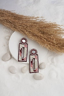 Off-White Sequins Dangler Earrings
