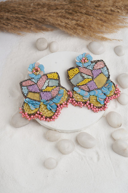 Multi-Colored Beaded Dangler Earrings