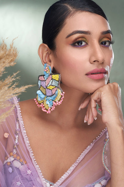 Multi-Colored Beaded Dangler Earrings