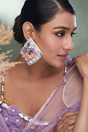 Multi-Colored Embroidered Earrings
