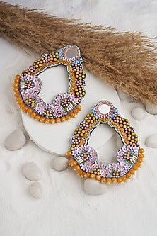 Yellow Sequins Dangler Earrings