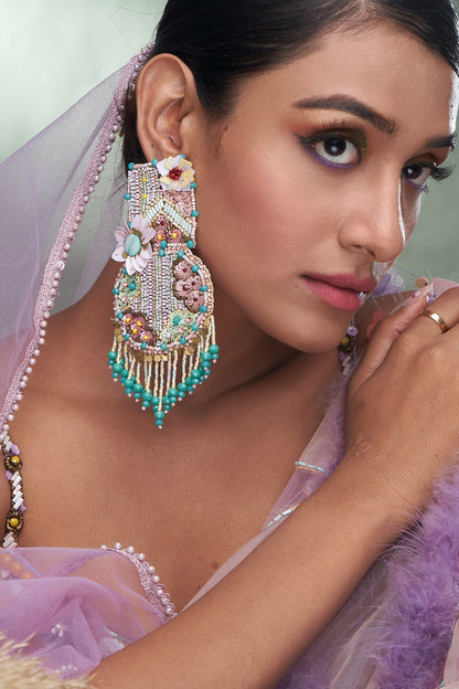 Multi-Colored Beaded Dangler Earrings