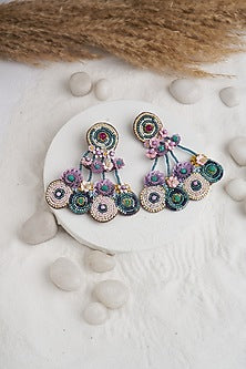 Lavender Beaded Dangler Earrings