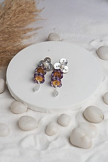 Lavender Beaded Drop Earrings