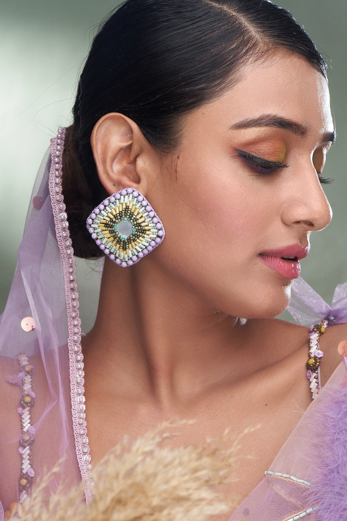 Multi-Colored Stone & Beaded Earrings