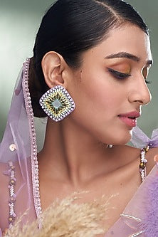 Multi-Colored Stone & Beaded Earrings