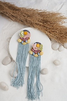 Multi-Colored Earrings With Fringes