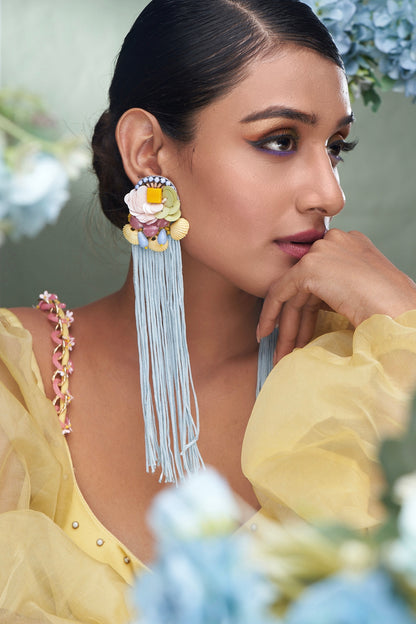 Multi-Colored Earrings With Fringes