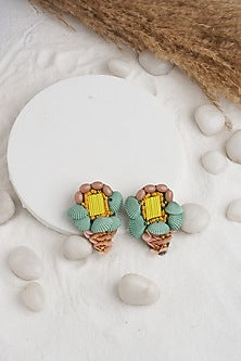 Multi-Colored Stone & Shell Earrings