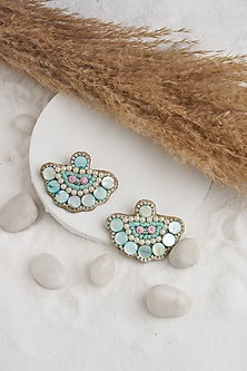 Aqua Green Beaded Earrings