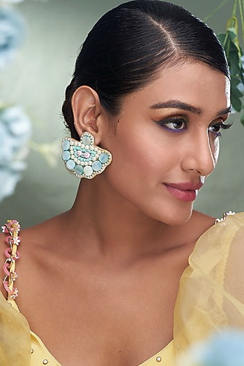 Aqua Green Beaded Earrings