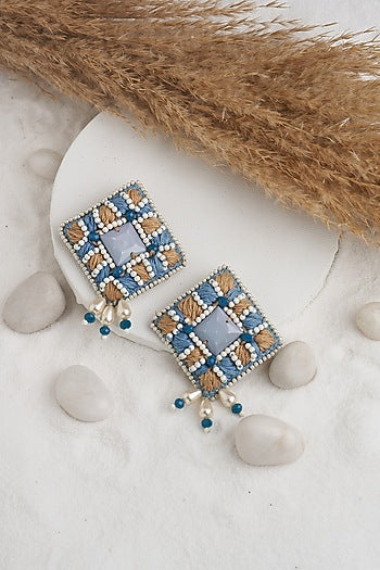 Blue Semi Precious Stone Drop Earrings