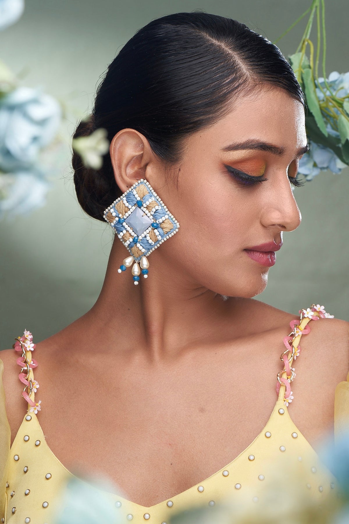 Blue Semi Precious Stone Drop Earrings