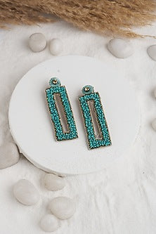 Green Sequins Dangler Earrings