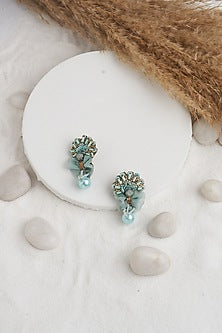 Green Floral Earrings
