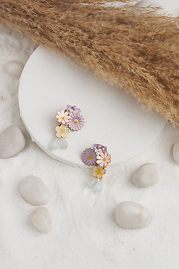 Pink Beaded Dangler Earrings