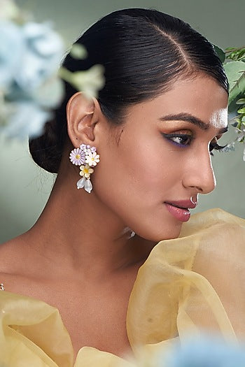 Pink Beaded Dangler Earrings