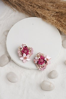 Multi-Colored Beaded & Sequins Stud Earrings