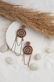 Multi-Colored Beaded & Sequins Stud Earrings