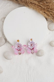 Pink Floral Butterfly Earrings