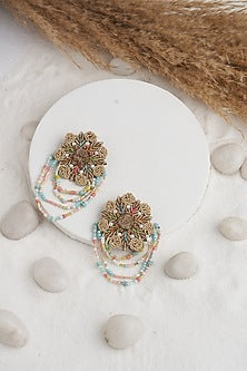 Multi-Colored Beaded Embroidered Earrings